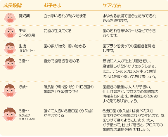 段階別ケア方法の図